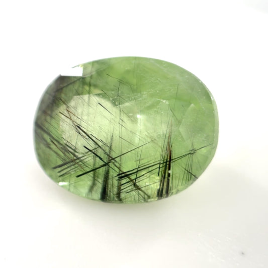 Earth Grown 7.26ct Rutilated Peridot – Loose Gemstone 10.5x13.5mm