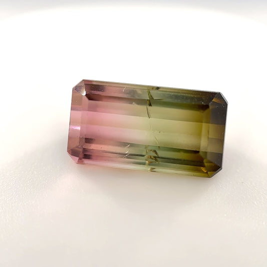 Earth Grown 3.78ct Bi-Color Tourmaline – Untreated Loose Gemstone 6.2x12.2mm