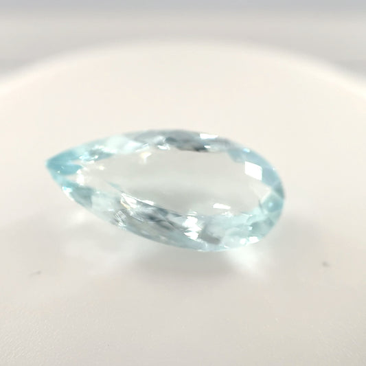 Earth Grown 4.1ct Aquamarine – Loose Gemstone Pear Cut 8.5x16.6mm