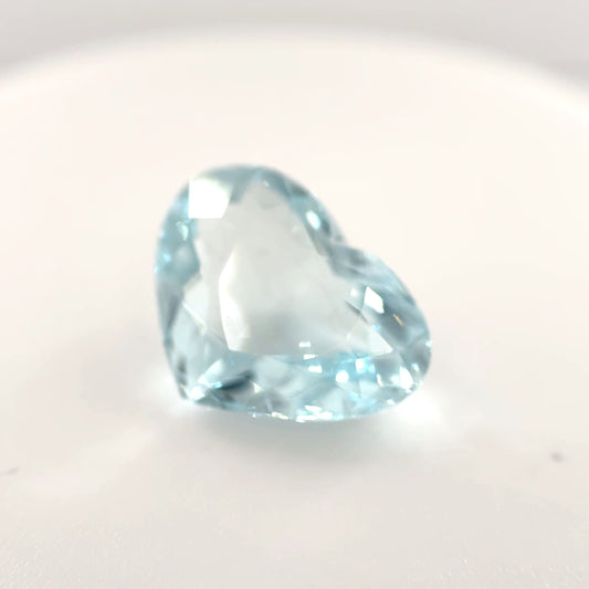 Earth Grown 2.85ct Blue Aquamarine – Loose Gemstone Heart Cut 8.8x11.8mm
