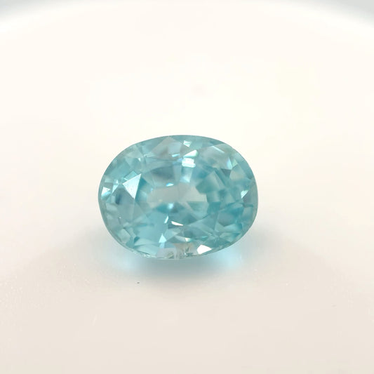 Earth Grown 2.3ct Blue Zircon – Loose Gemstone Oval Cut 6.3x8mm