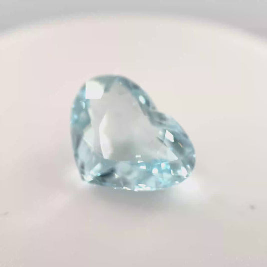 Earth Grown 2.85ct Blue Aquamarine – Loose Gemstone Heart Cut 8.8x11.8mm