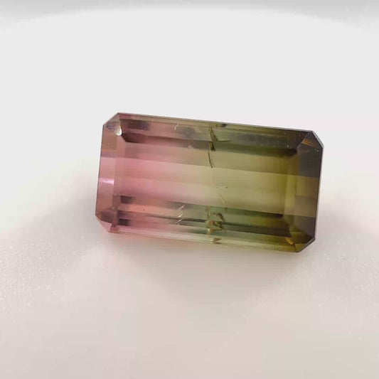 Earth Grown 3.78ct Bi-Color Tourmaline – Untreated Loose Gemstone 6.2x12.2mm