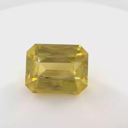 Earth Grown 3.15ct Yellow Sphene – Loose Gemstone Octagon Cut 7.6x9.6mm