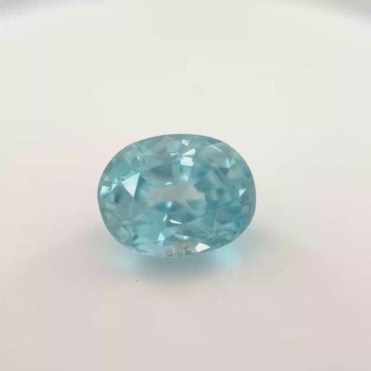 Earth Grown 2.3ct Blue Zircon – Loose Gemstone Oval Cut 6.3x8mm