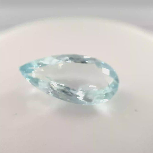 Earth Grown 4.1ct Aquamarine – Loose Gemstone Pear Cut 8.5x16.6mm